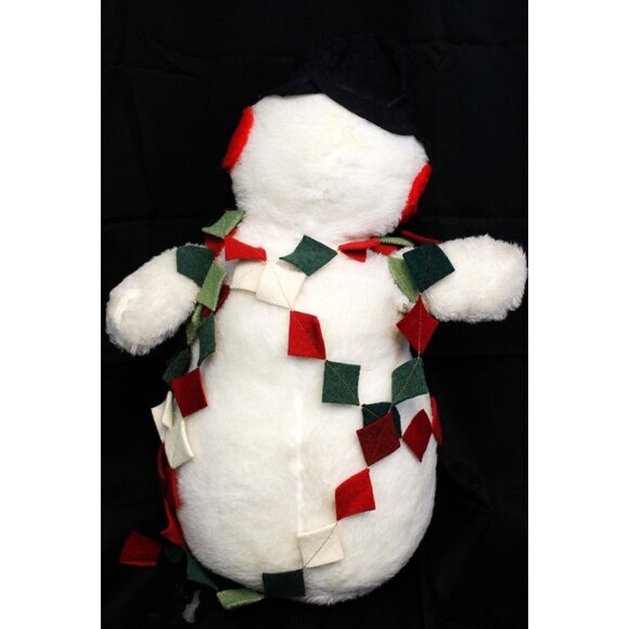 Vtg Rare Parisi Creations 24" Plush Snowman Christmas Holiday Decor Black Hat - Picture 5 of 12